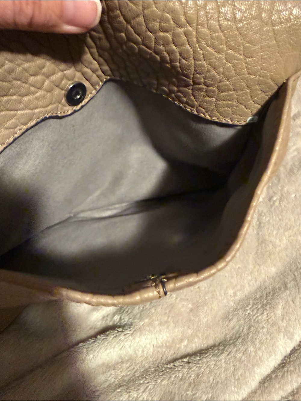 Vince Camuto Pebbled Leather Shoulder Bag in Dusty Blush - Picture 7 of 7